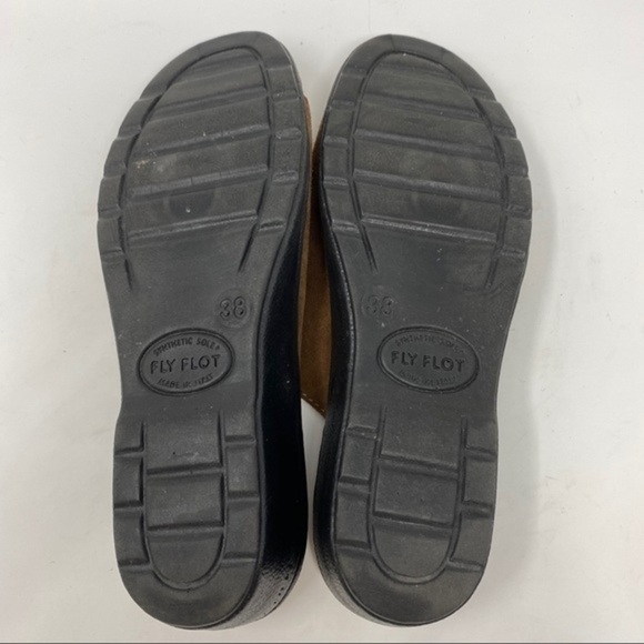 Fly Flot Suede Leather Buckle Sandals Brown 8 - Picture 7 of 7